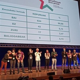 Mitxel Lakuntza is re-elected as Secretary General of ELA, with 90.69% of the votes Mitxel Lakuntza is re-elected as Secretary General of ELA, with 90.69% of the votes