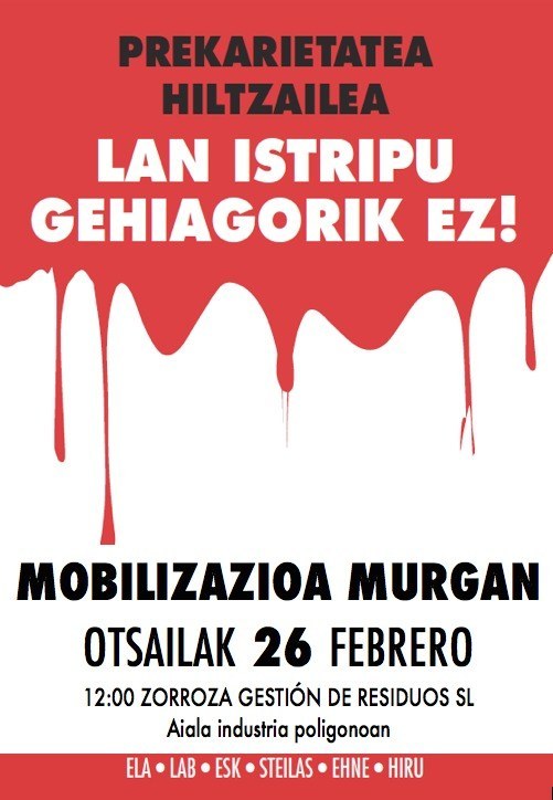 15 deaths due to accidents at work in the Basque Country 15 deaths due to accidents at work in the Basque Country