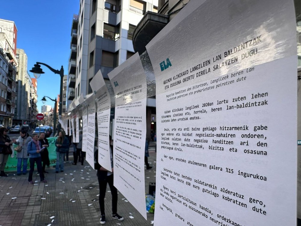 ELA convoca más días de huelga en abril