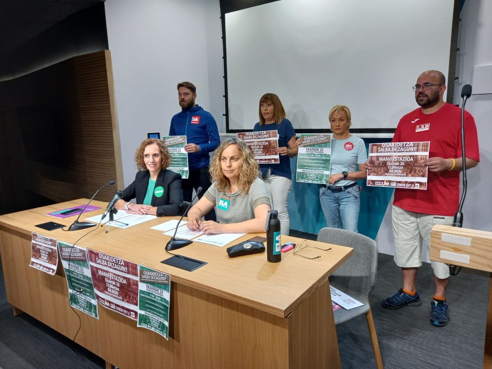 Movilización para denunciar el desmantelamiento de Osakidetza, el 26 de junio en Bilbao