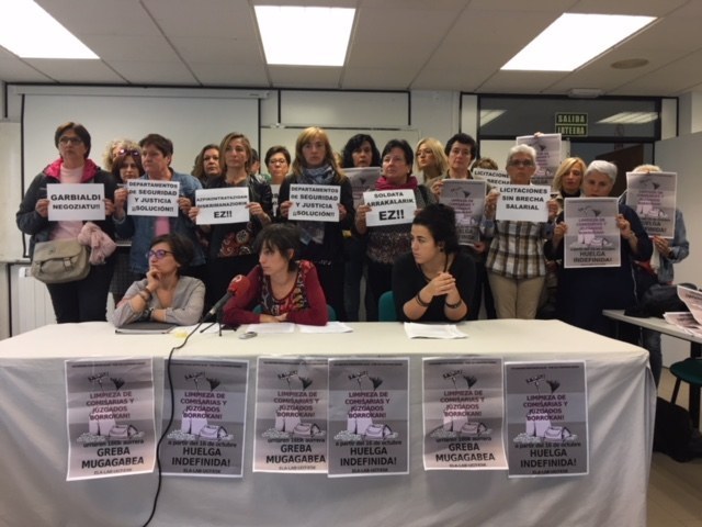 ELA-Ertzaintza exige que el Departamento de Seguridad asuma su responsabilidad en el conflicto laboral de las trabajadoras de la limpieza