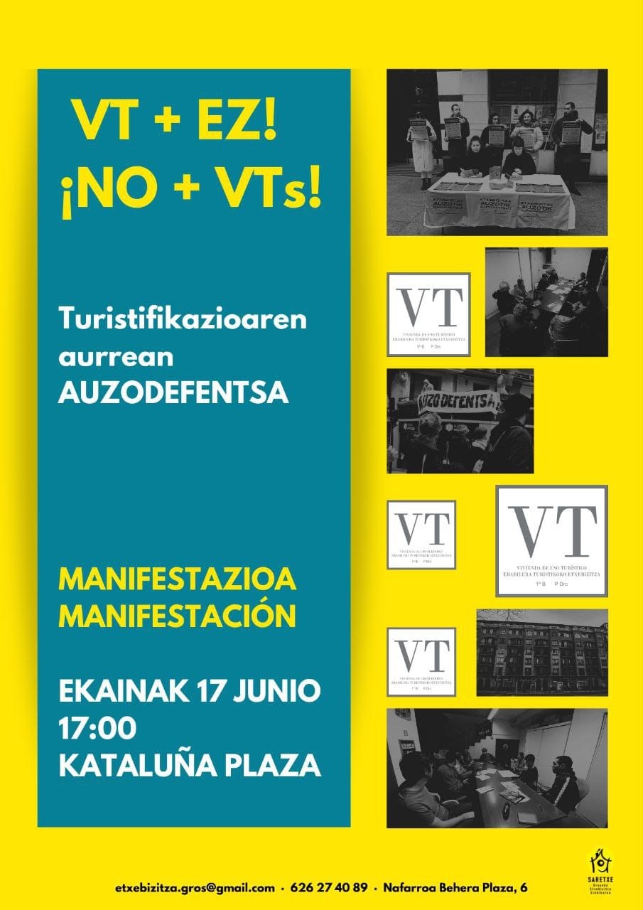 ELA se suma a la manifestación convocada por el sindicato de vivienda Saretxe para este sábado en Donostia ELA se suma a la manifestación convocada por el sindicato de vivienda Saretxe para este sábado en Donostia