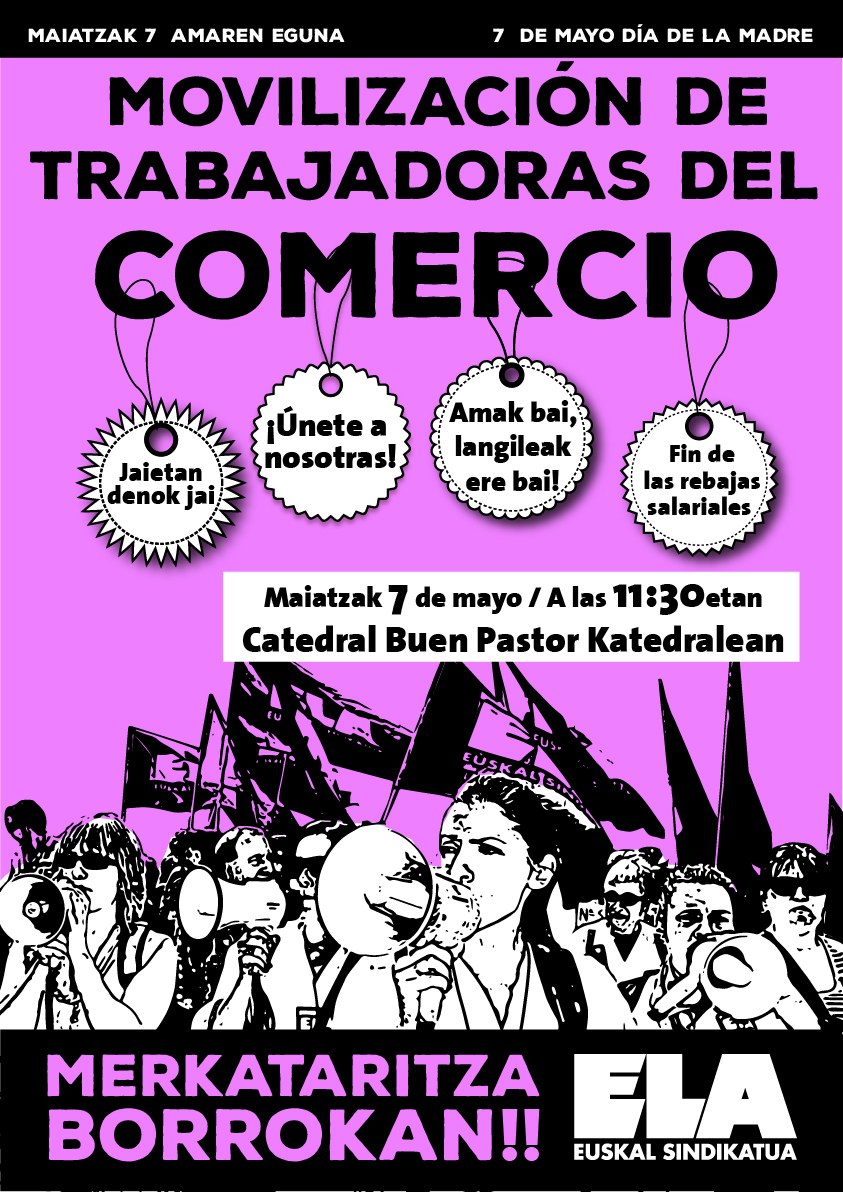 Trabajadoras del comercio de Gipuzkoa se movilizan por sus convenios