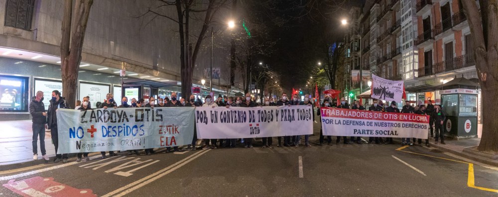 Otis Zardoia se moviliza en Bilbao para exigir un convenio de empresa que reparta la riqueza que se genera en la empresa
