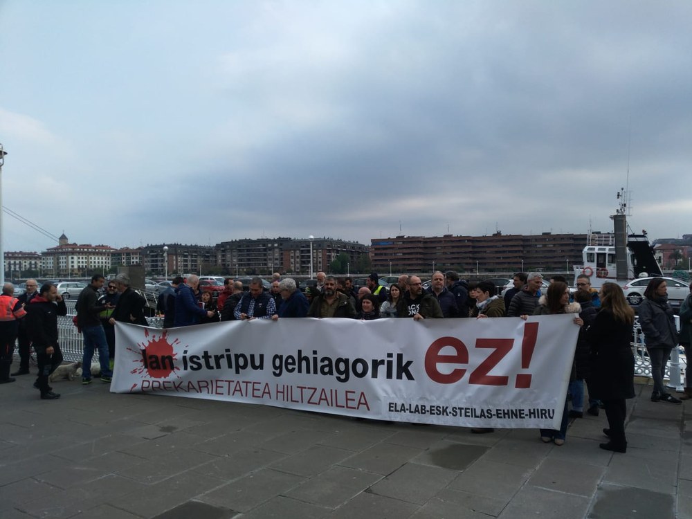Concentración en Portugalete para condenar el último accidente laboral mortal