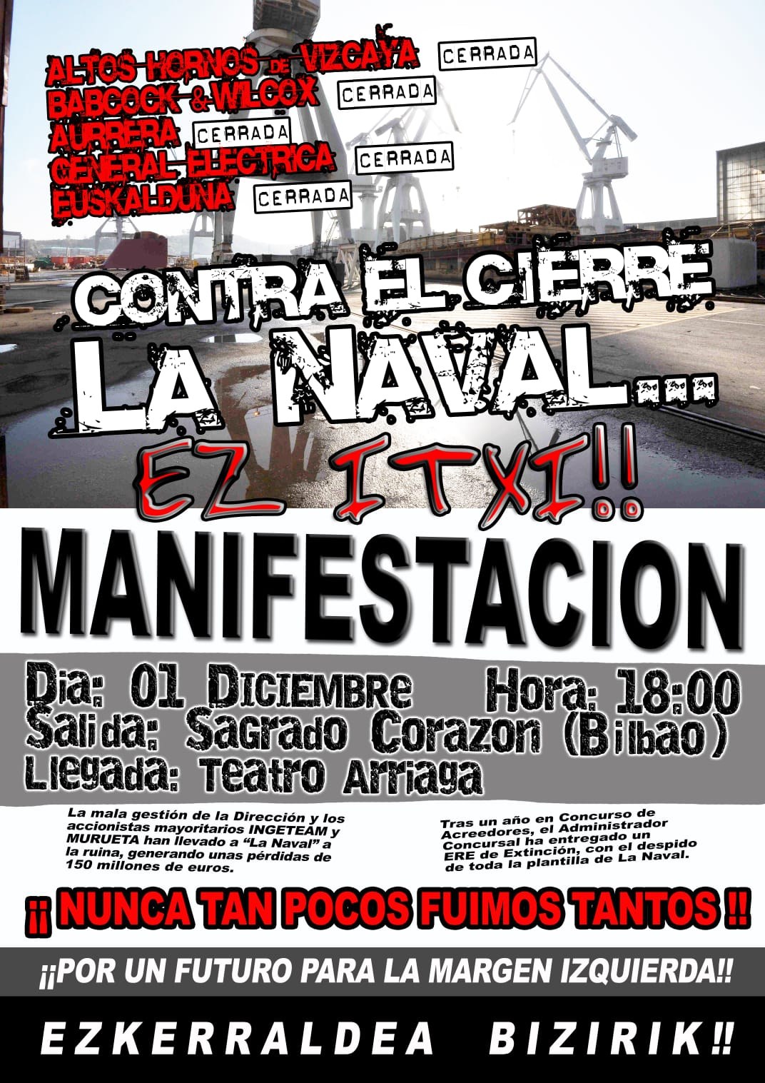 Manifestación por el futuro de La Naval el 1 de diciembre