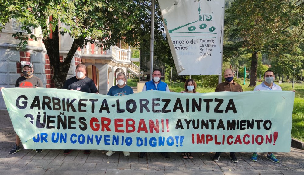 Más de dos meses de huelga en el servicio de limpieza y jardineros de Güeñes