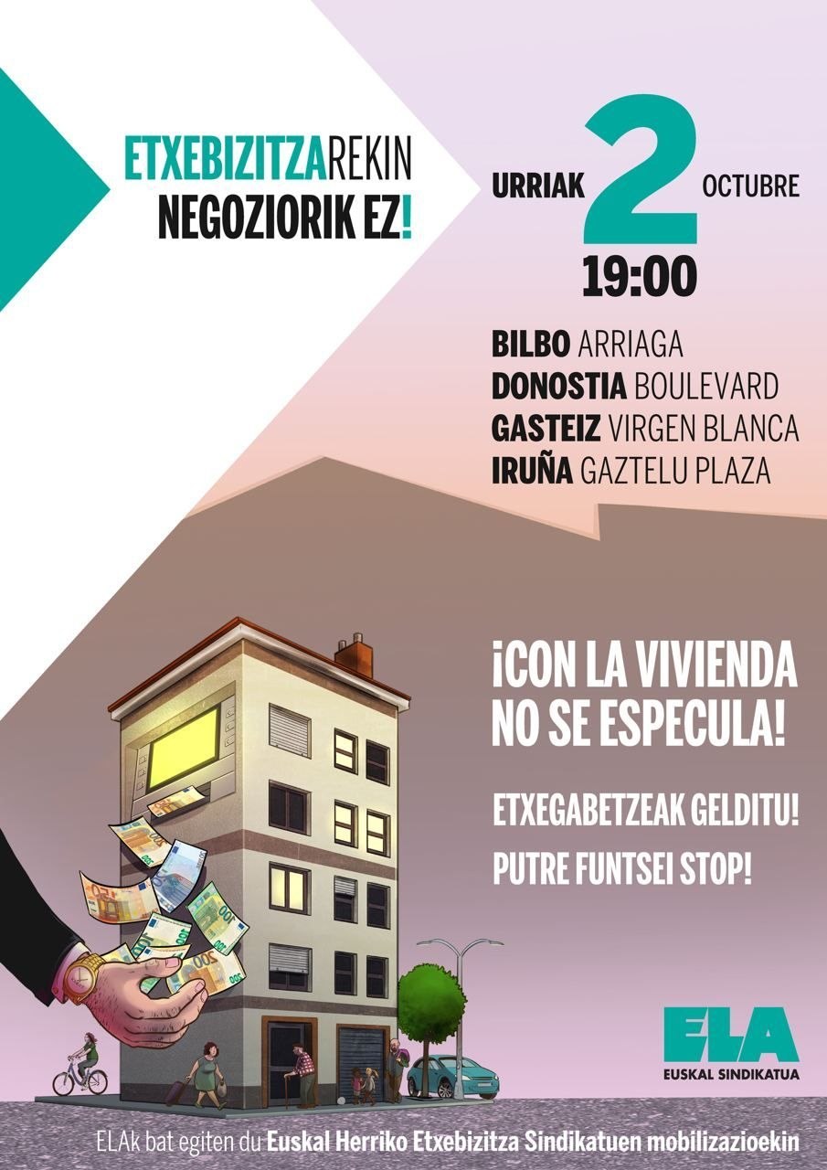ELA llama a movilizarse por un cambio radical en las políticas de vivienda