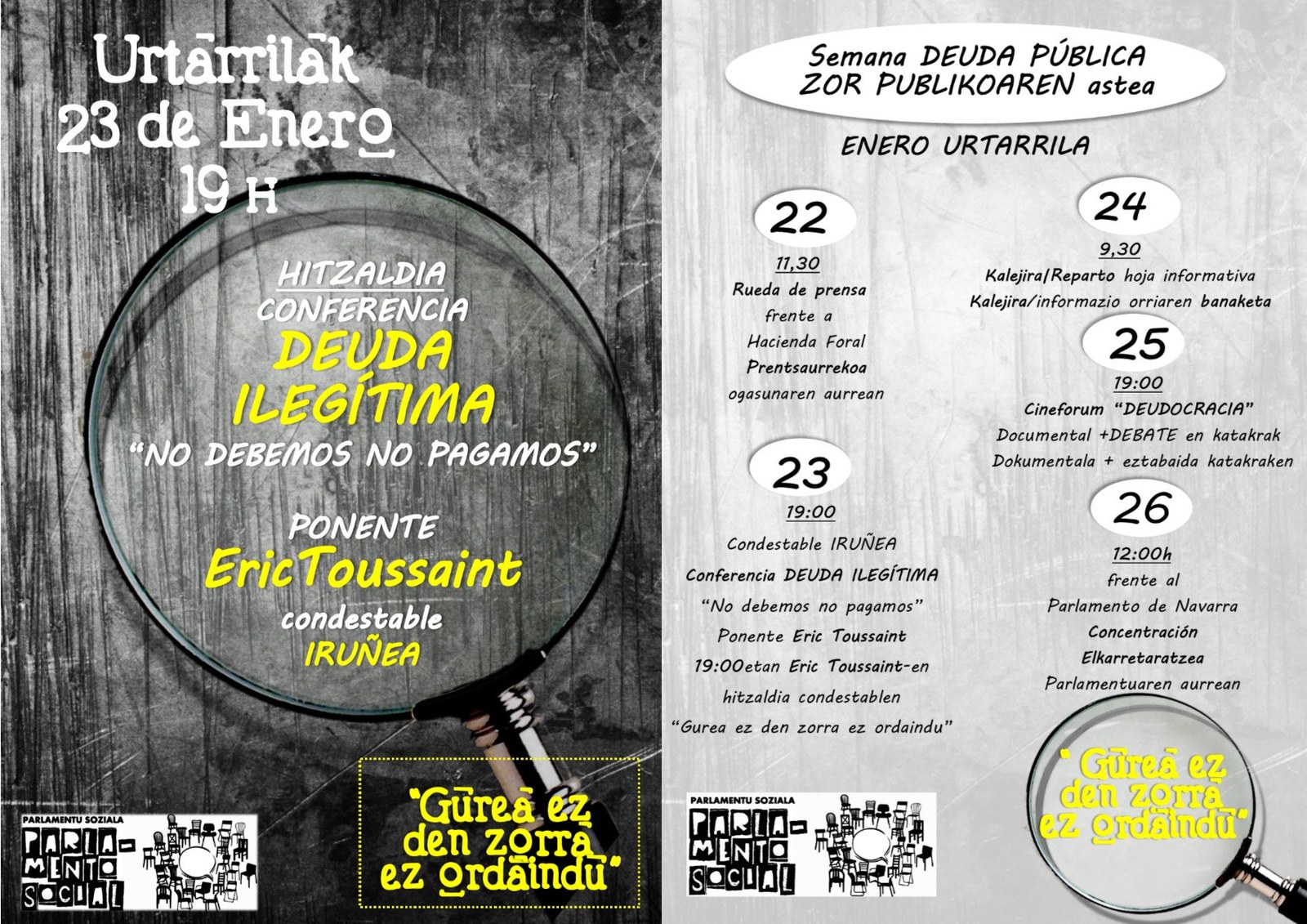 Semana sobre la Deuda Pública en Iruñea