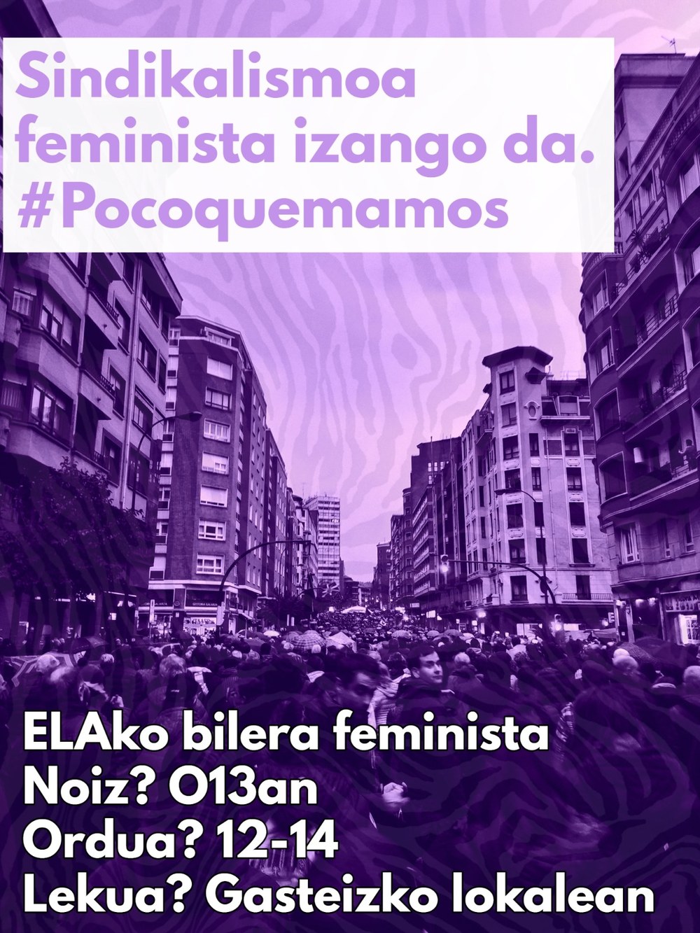 El 13 de febrero celebraremos la próxima reunión feminista en Gasteiz