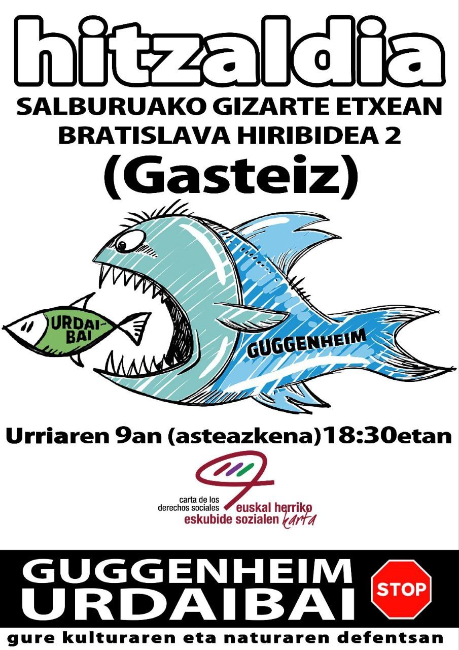 Guggenheim Urdaibai STOP ofrecerá una charla este miércoles en Gasteiz