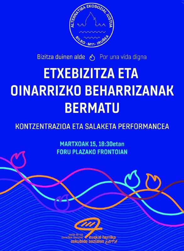 La Carta de los Derechos Sociales de EH realizará una movilización este viernes en Gasteiz