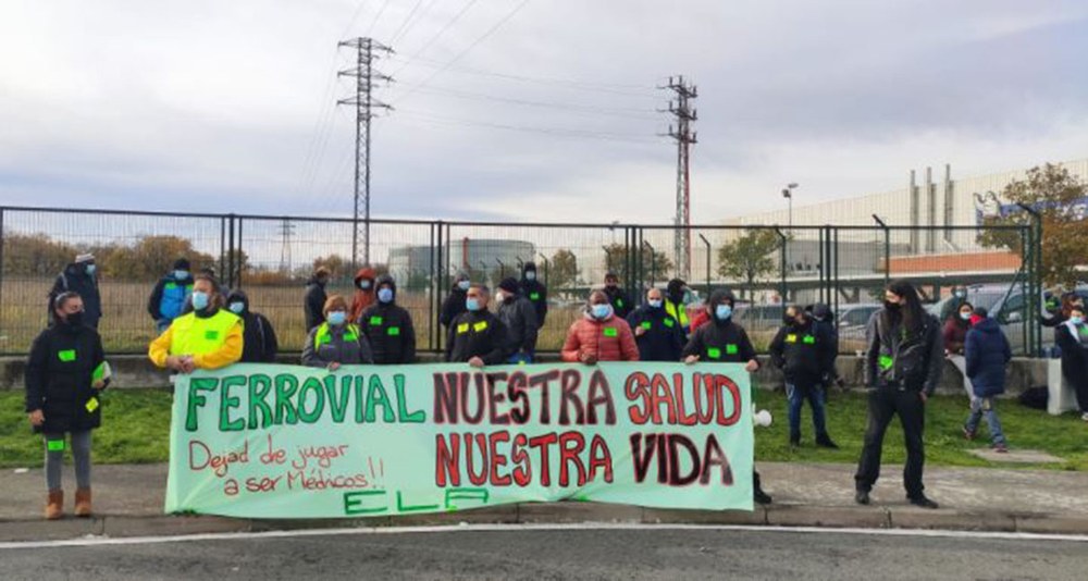 La plantilla de Ferrovial en Araia, en huelga desde el 3 de febrero, exige mejoras en el convenio