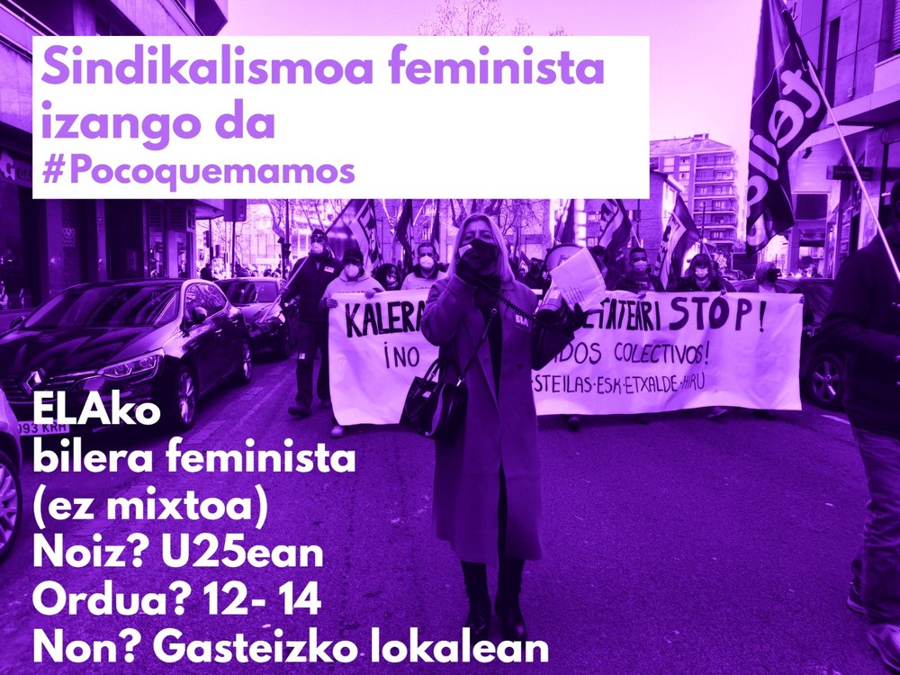 Mañana se realizará una reunión feminista en el local de Gasteiz