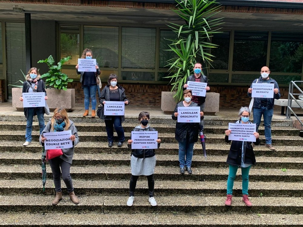 LAB, Steilas y ELA exigen una negociación presencial y seria al Consorcio de Haurreskolak y al Departamento de Educación de la CAPV