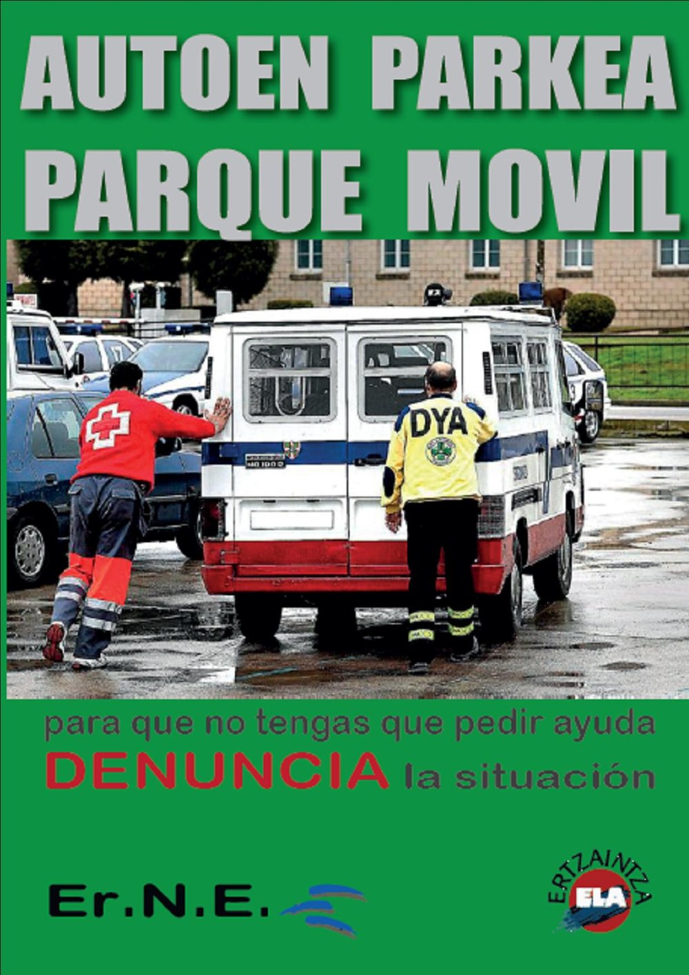 ELA y ErNE inician una campaña de denuncia del estado del parque móvil de la Ertzaintza