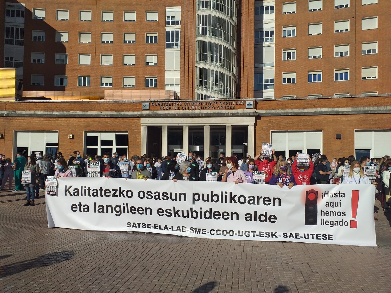 Al igual que en Araba y Gipuzkoa, el seguimiento de la huelga en los hospitales y centros de atención primaria ha sido mayoritario