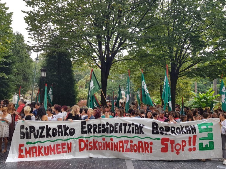 ELA convoca movilizaciones en las residencias de Gipuzkoa