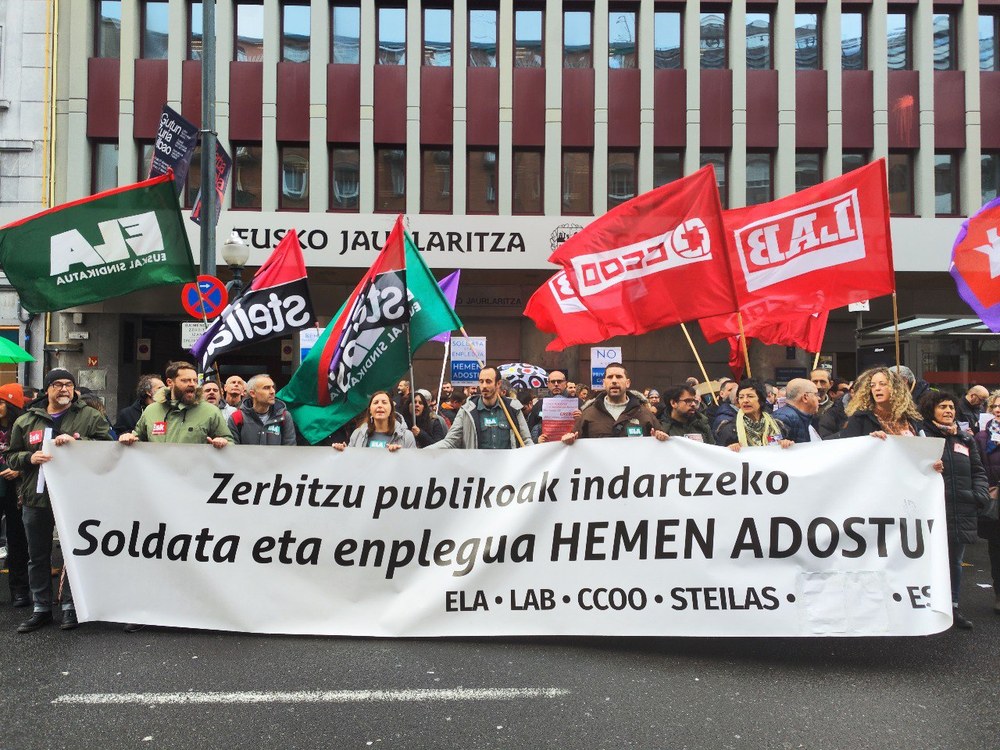 ELA, LAB, CCOO, STEILAS y ESK registran la huelga del 12 de marzo