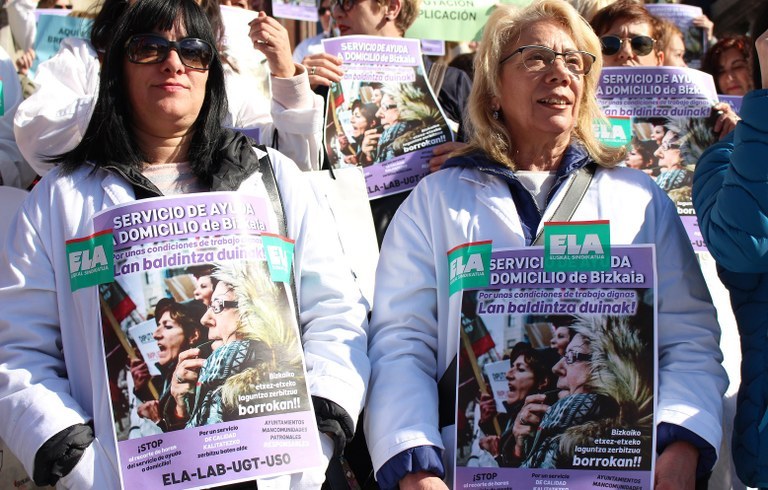 ELA traslada al Gobierno Vasco las reivindicaciones de las auxiliares del Servicio de Ayuda a Domicilio ante la crisis del Coronavirus