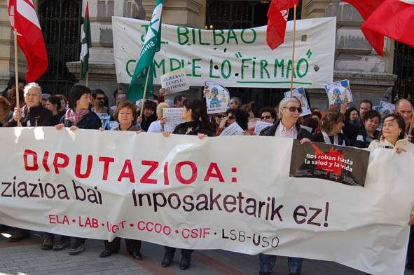 Exigen a la Diputación de Bizkaia que cumpla lo pactado