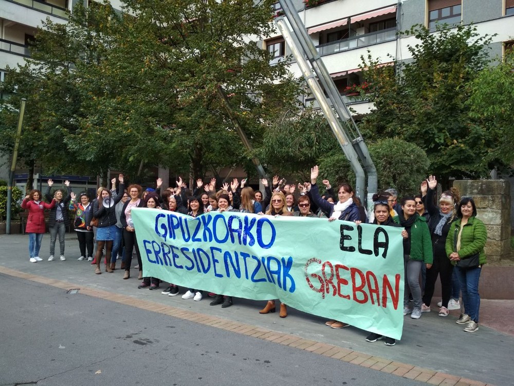 Gran seguimiento en la jornada de huelga en las residencias de Gipuzkoa