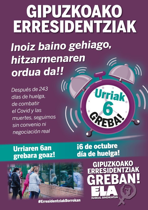 La asociación Gipuzkoako Senideak se suma a la manifestación convocada para el 6 de octubre en las residencias de Gipuzkoa
