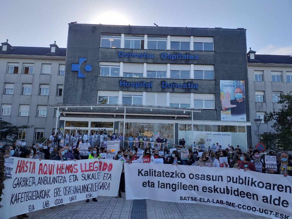 La huelga en los hospitales y centros de salud de Gipuzkoa ha tenido un seguimiento mayoritario