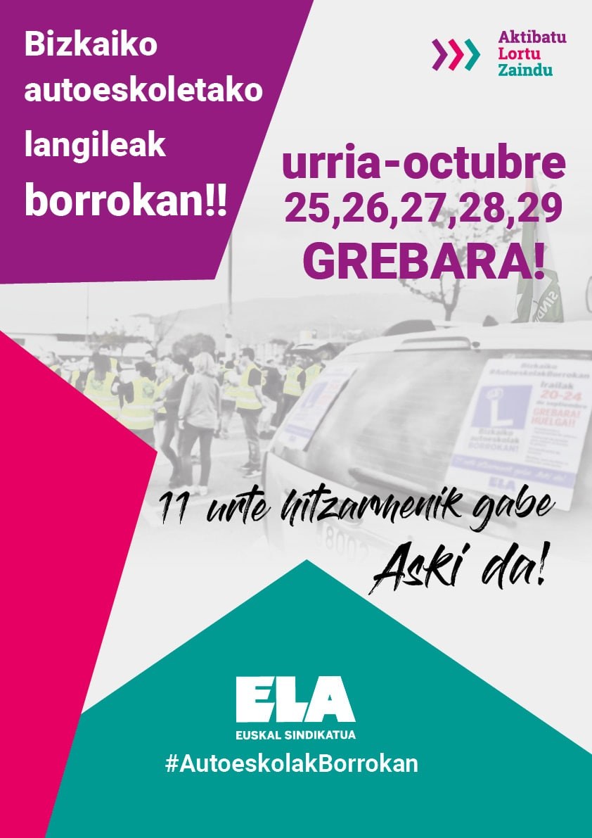 La patronal de las autoescuelas de Bizkaia sigue sin presentar ninguna propuesta en la mesa de negociación