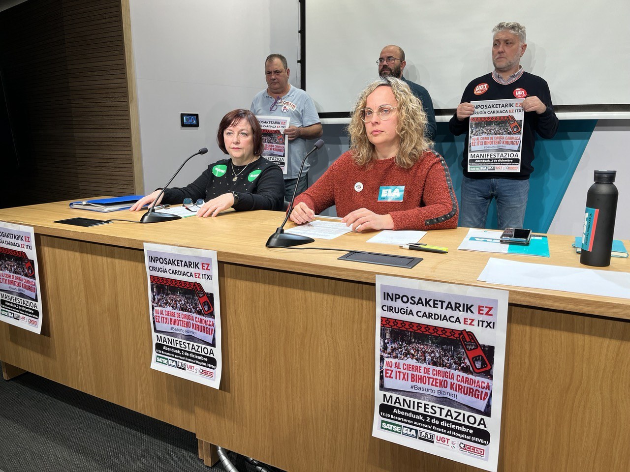 Manifestación en Bilbao contra el cierre de la cirugía cardíaca de Basurto, el 2 de diciembre