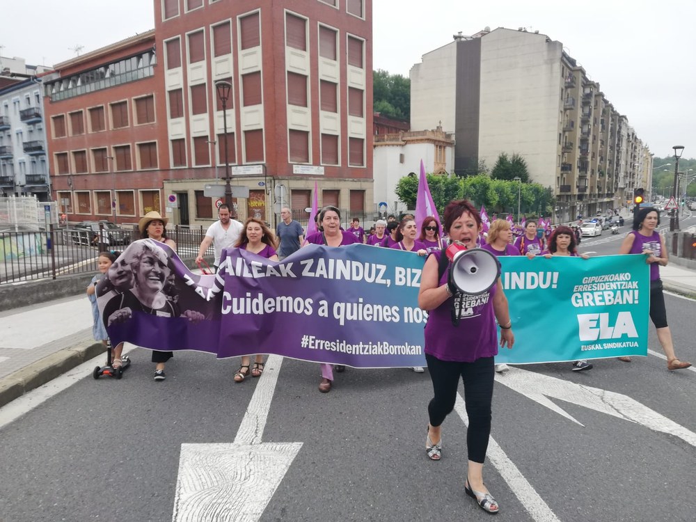 Marcha de las trabajadoras de las residencias de Gipuzkoa