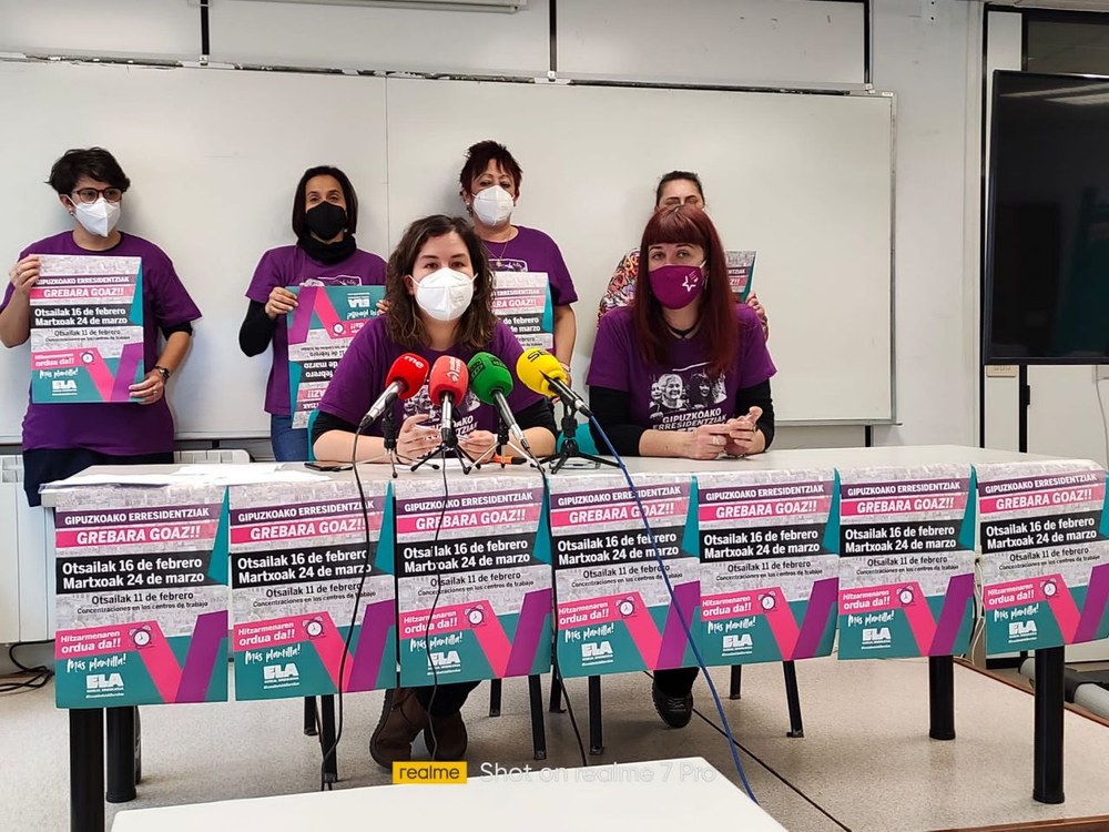 Nuevas jornadas de huelga en las residencias de Gipuzkoa el 16 de febrero y el 24 de marzo
