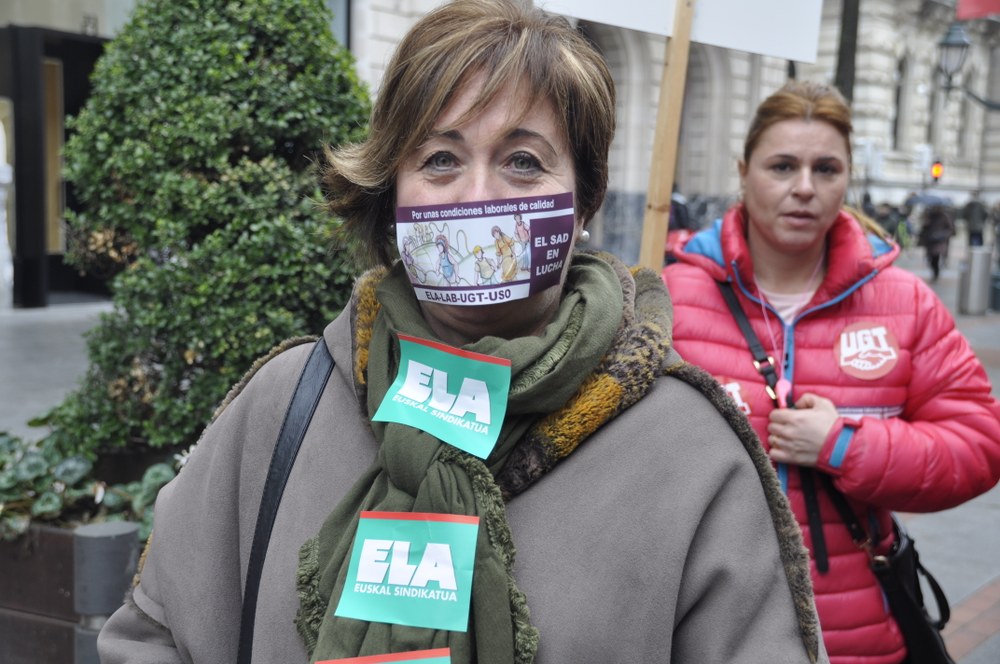 Tercera jornada de huelga de las trabajadoras del Servicio de Ayuda a Domicilio de Bizkaia