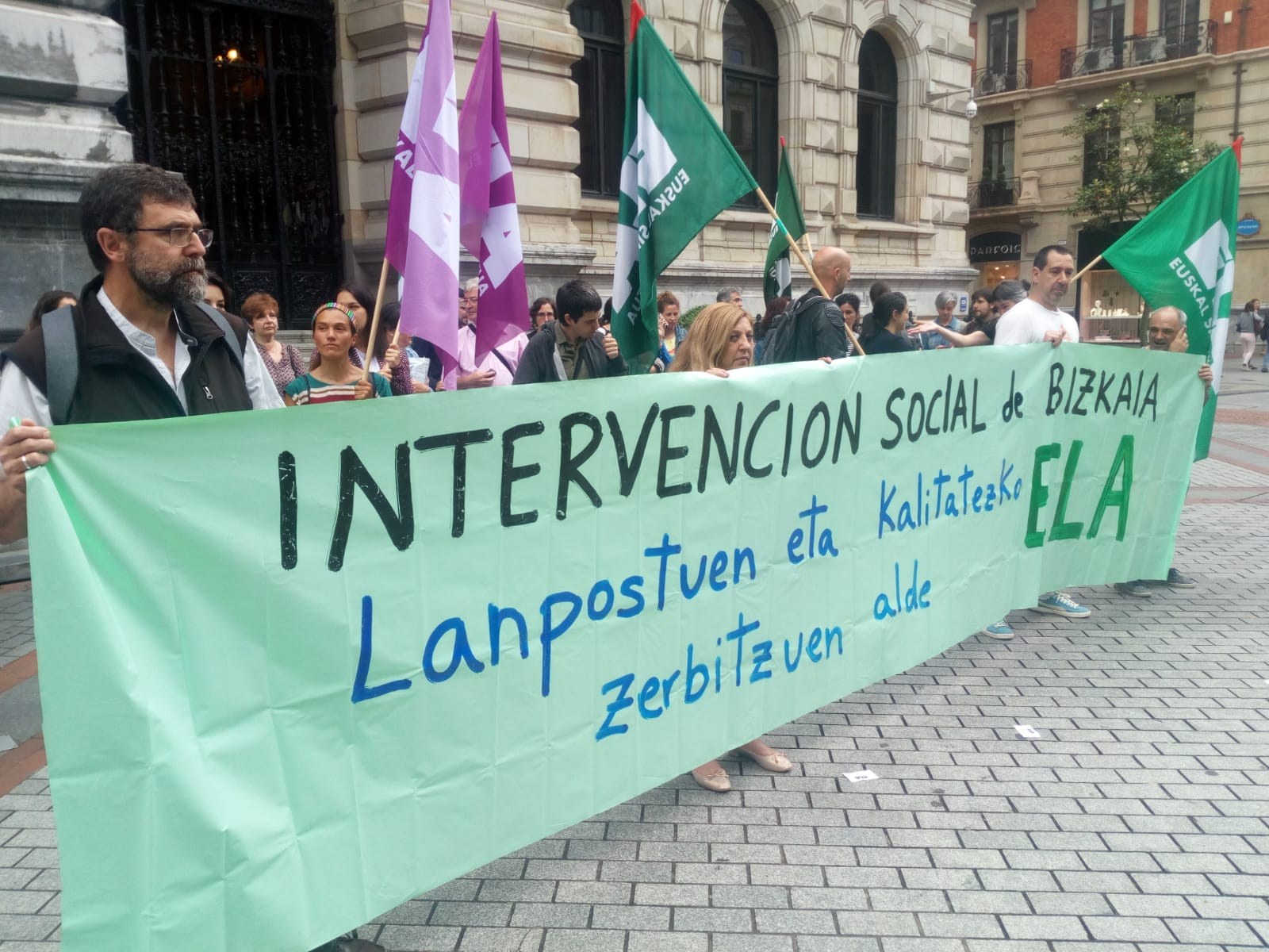 Tercera jornada de huelga en el sector de Intervención Social de Bizkaia