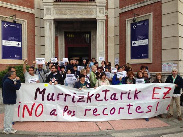 Concentraciones contra los recortes en Osakidetza