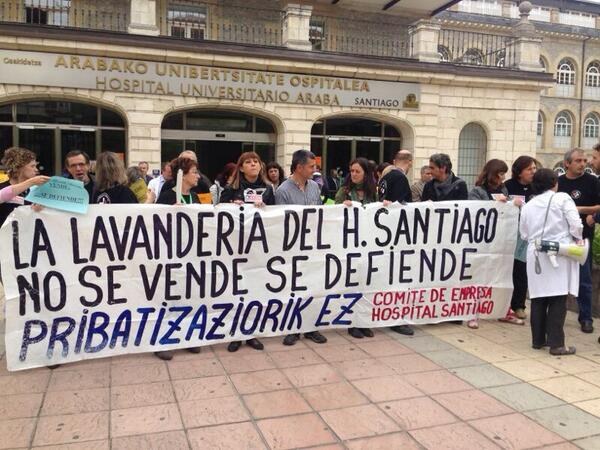 Osakidetza pretende privatizar la lavandería del Hospital Santiago de Gasteiz