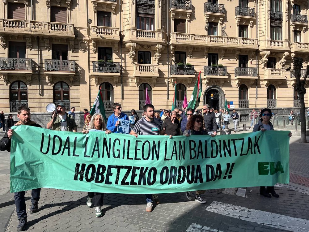 Movilización en Bilbao para denunciar la falta de avances en la negociación