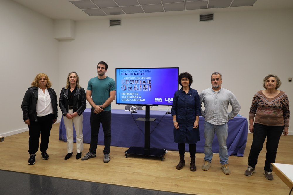 ELA y LAB han presentado más de 120 mociones en los ayuntamientos vascos apoyando la convocatoria de huelga
