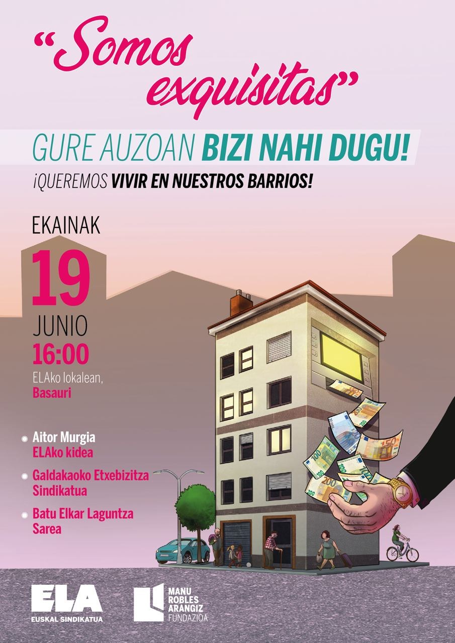 El 19 de junio realizaremos una mesa redonda en el local de Basauri