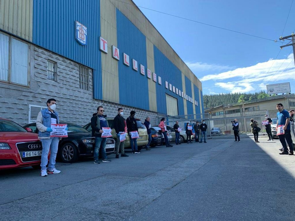ELA, LAB, ESK, STEILAS, EHNE e Hiru denuncian frente a la empresa Talleres Berasategui la muerte de un trabajador el 16 de abril