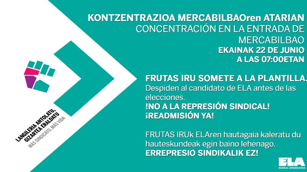 La empresa despide al candidato de ELA antes de las elecciones sindicales