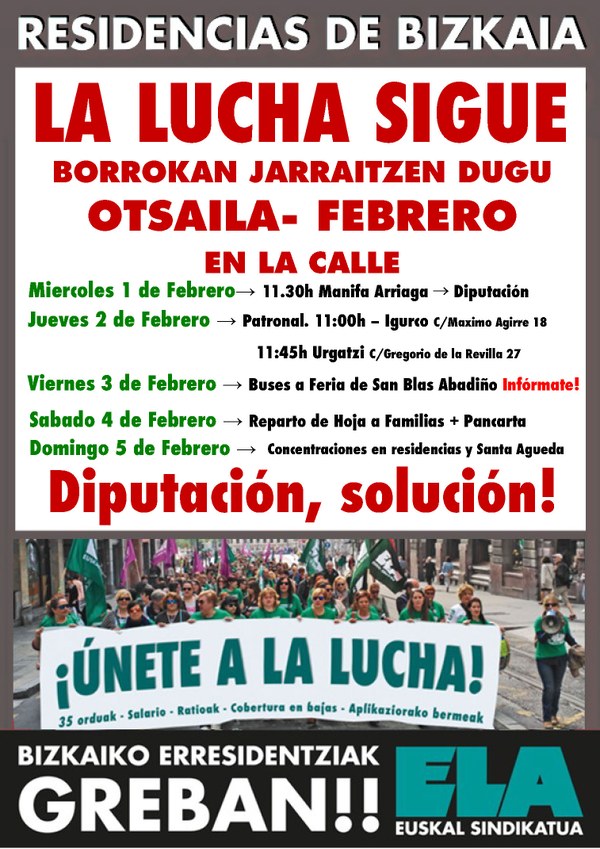Cartel febrero residencias de Bizkaia