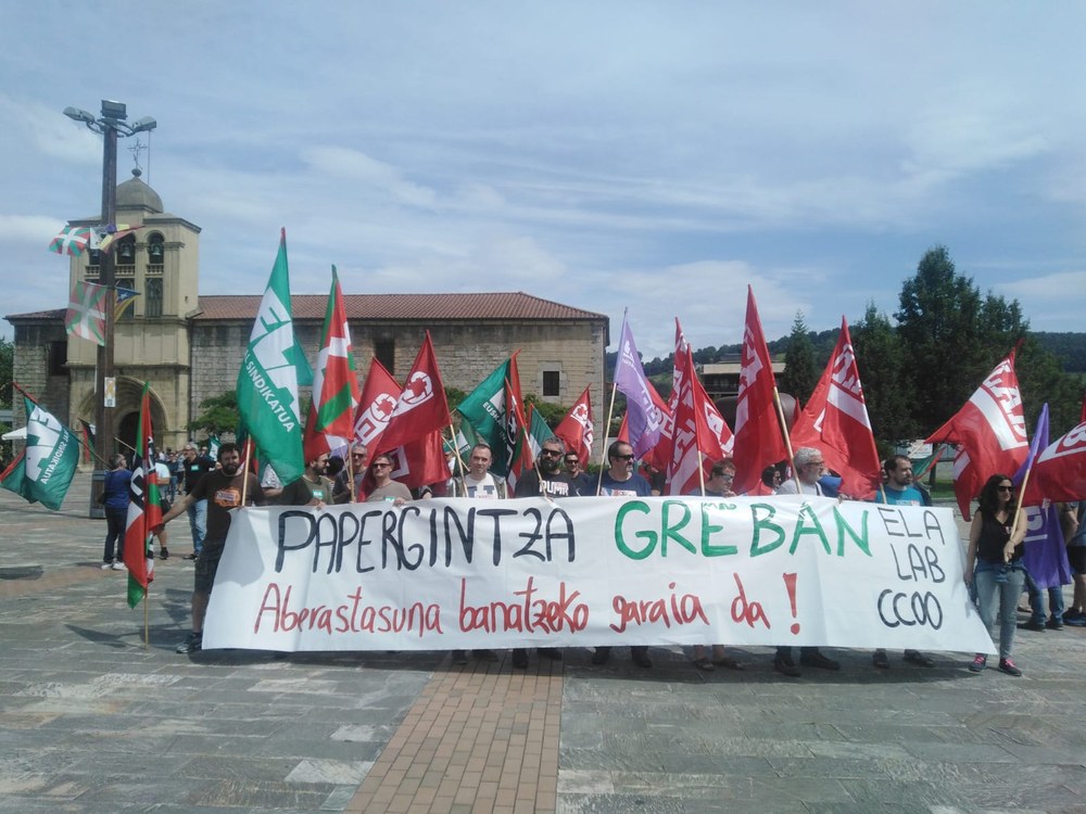 El 90% de los trabajadores del sector del Papel de Gipuzkoa secundan la jornada de huelga