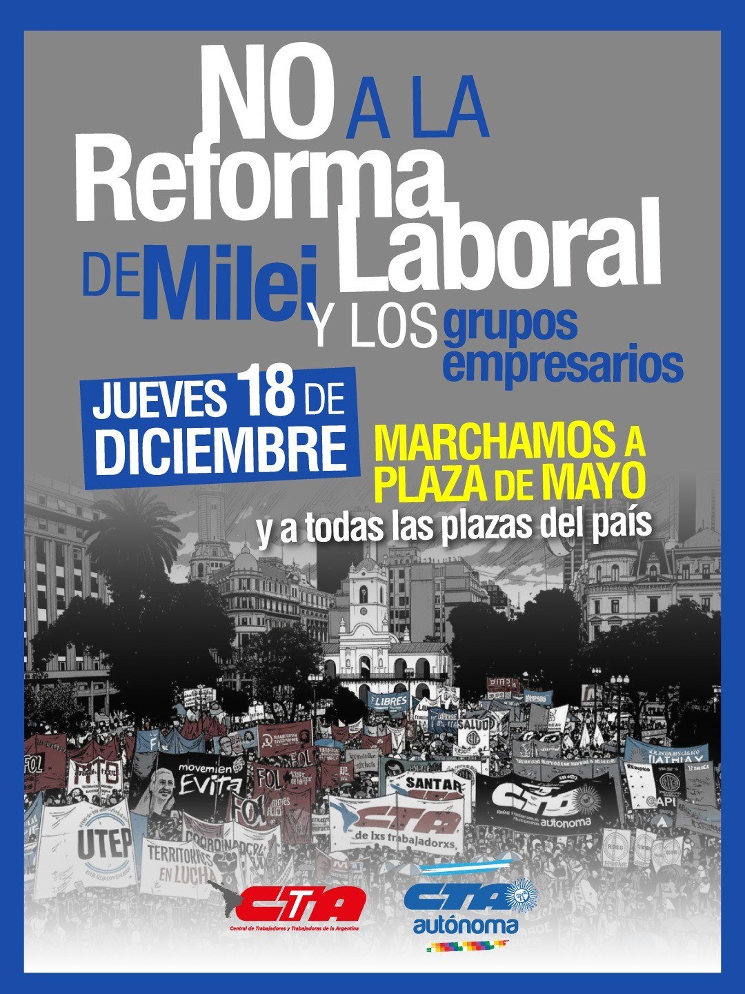 ELA expresa su solidaridad con la movilización en contra de  la reforma laboral en Argentina