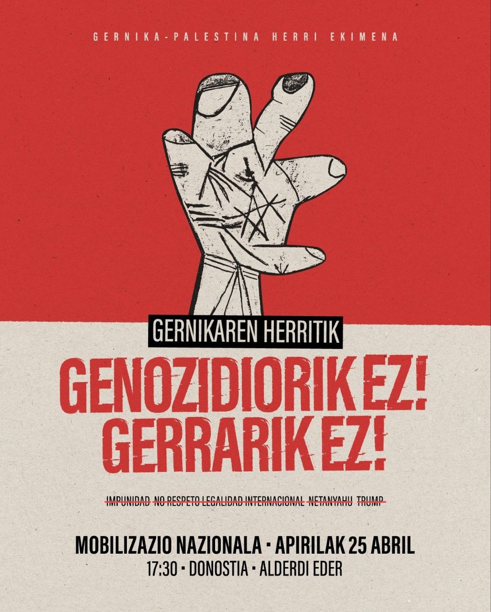 ELA llama a participar en la manifestación convocada para el 25 de abril en Donostia