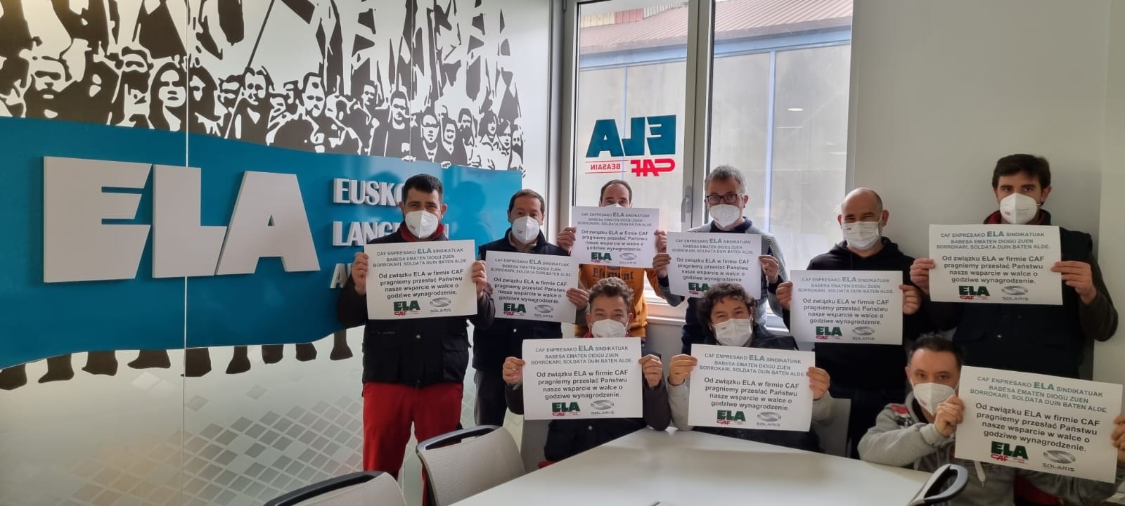 ELA se solidariza con la plantilla de Solaris en Polonia en huelga ELA se solidariza con la plantilla de Solaris en Polonia en huelga