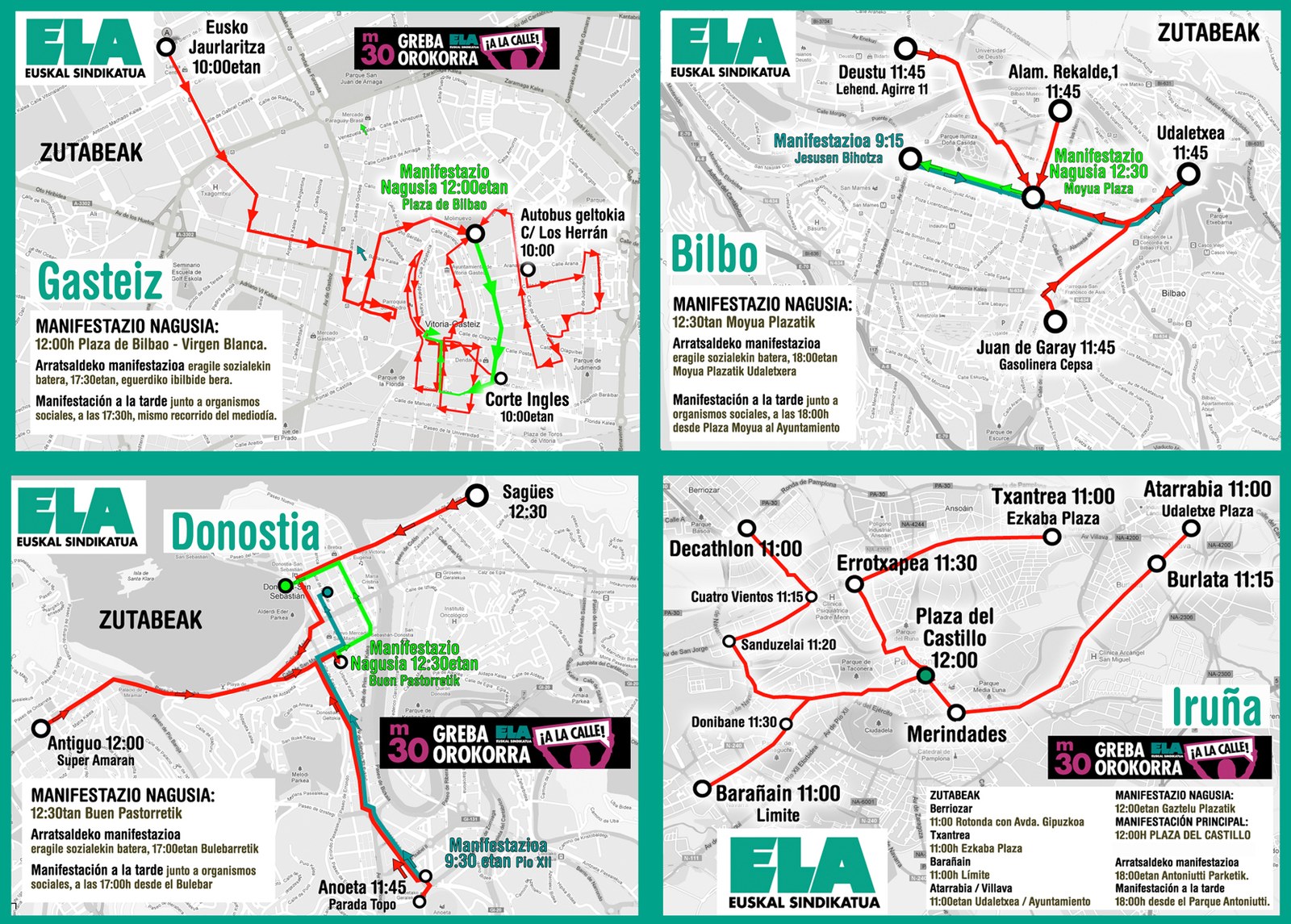 30 de mayo: agenda de la huelga general