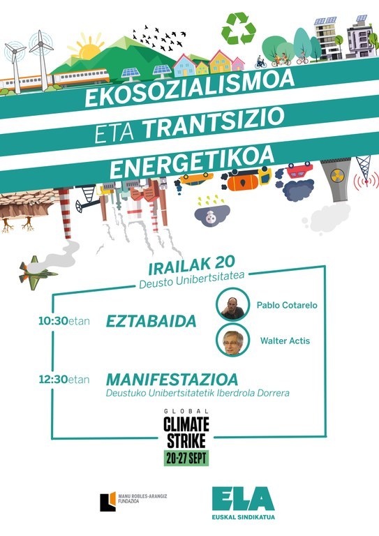 ELA se suma a la movilización mundial por el clima con una jornada de debate y movilización el 20 septiembre