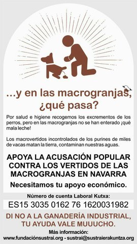 La Fundación Sustrai Erakuntza necesita la ayuda de la ciudadanía para combatir la contaminación de las macrogranjas