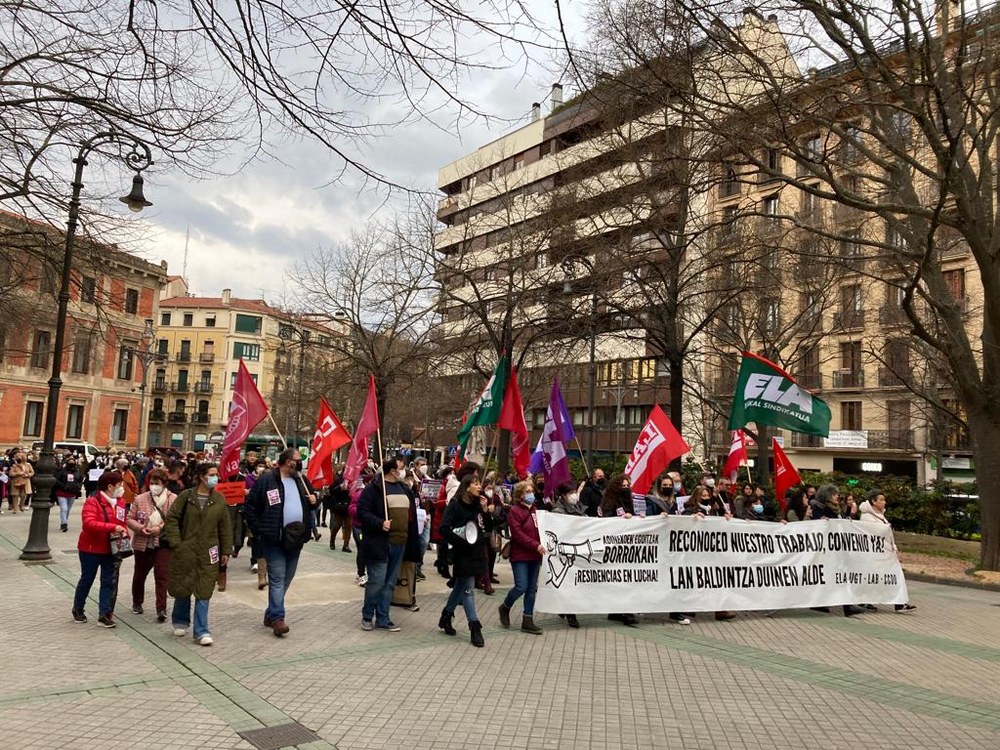 Continúan las movilizaciones y huelgas por un servicio de calidad y unas condiciones laborales dignas en las residencias de Navarra